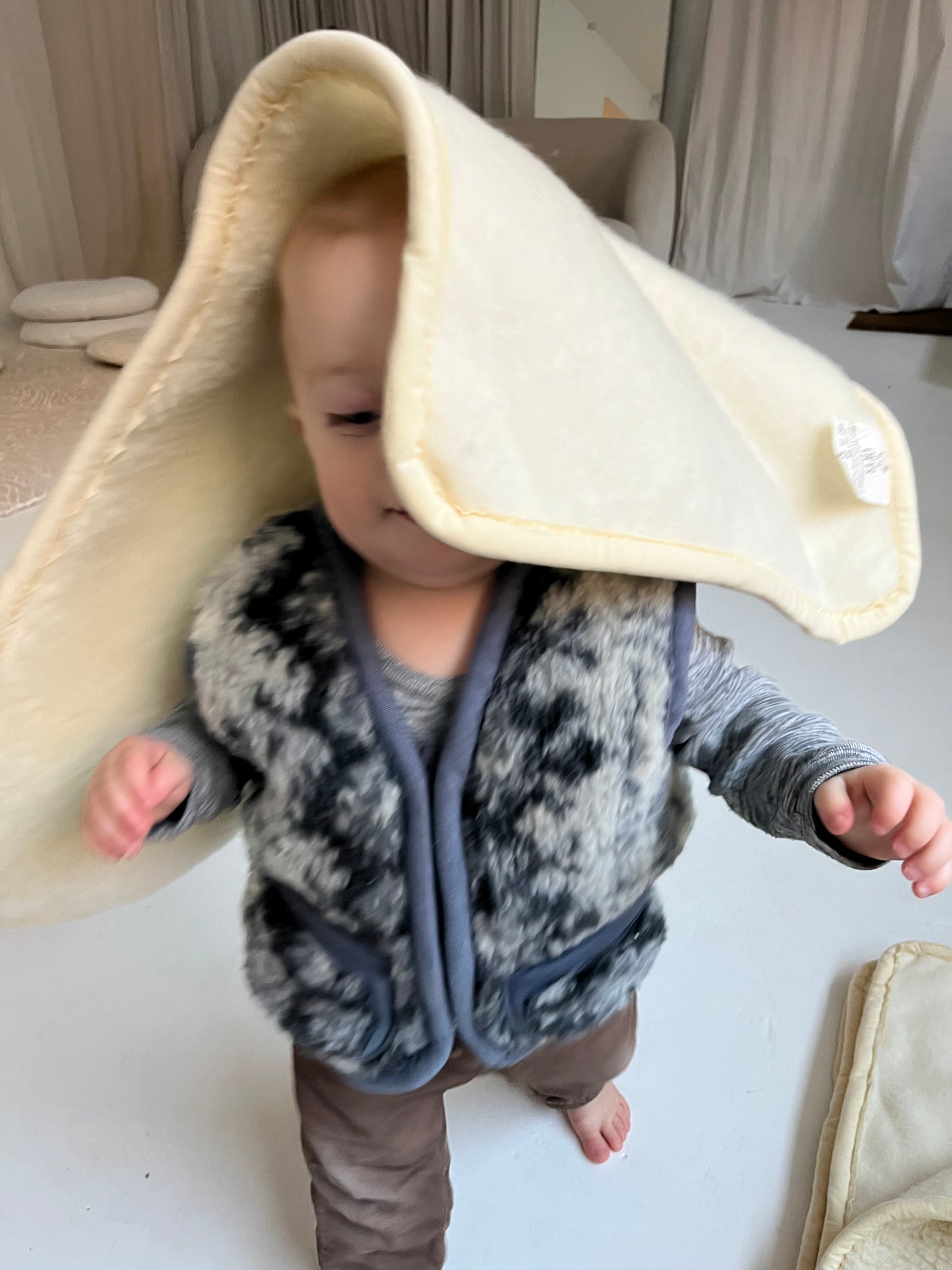 Teddy Merino Wool Comfort Layer for Baby Stroller or Baby Carrier Lift - Cream White