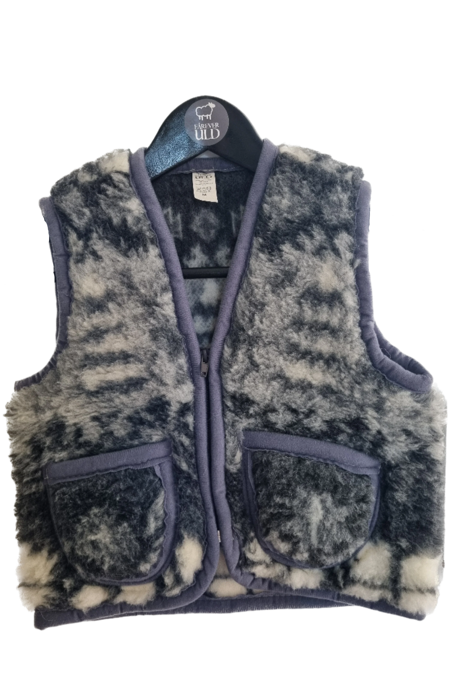 ALBANY MINI VEST - Warm and cozy kids wool vest from 100% Merino, grey - With Horizontal Pattern