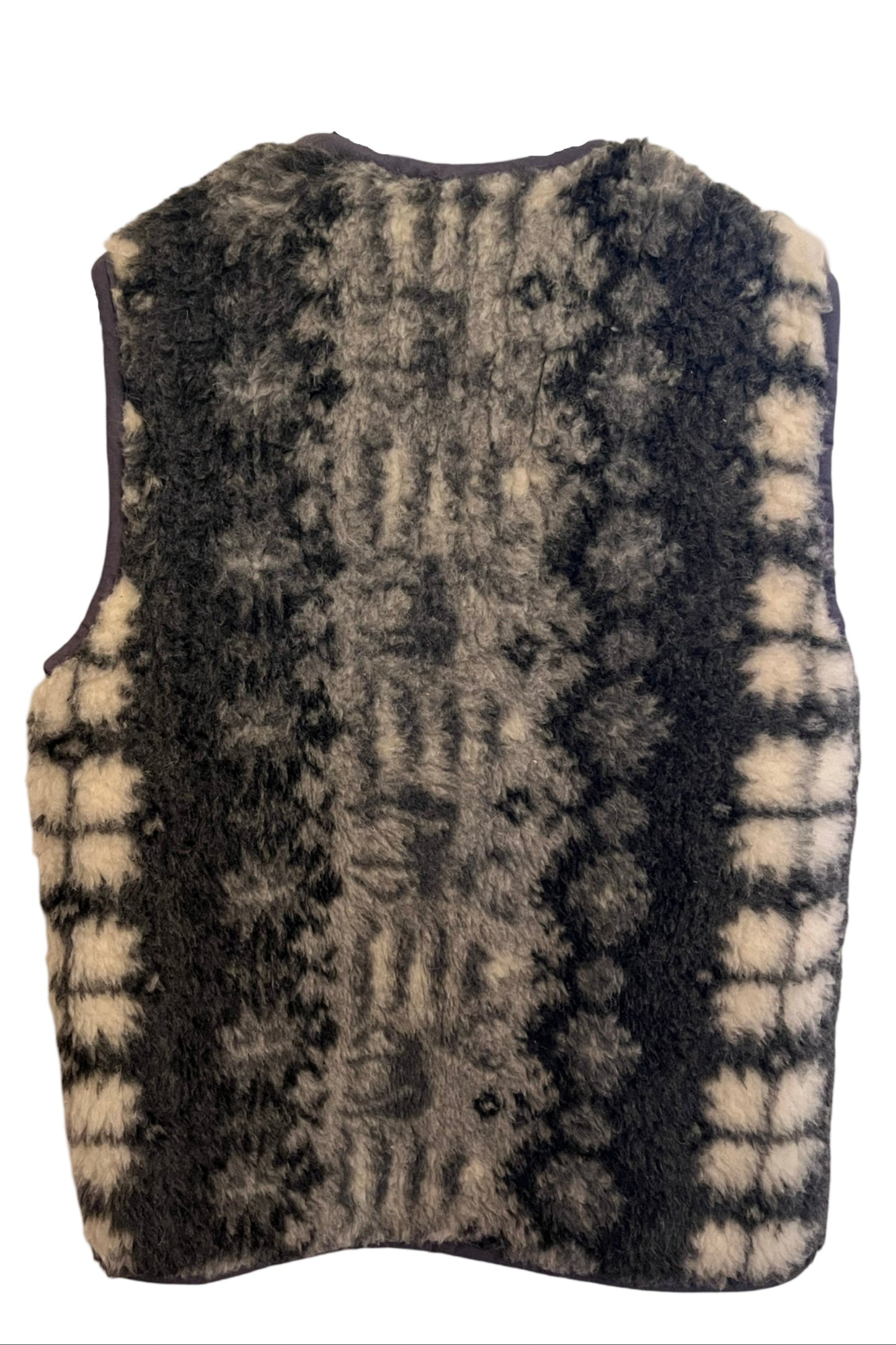 fluffy wool vest with cozy and stylish pattern