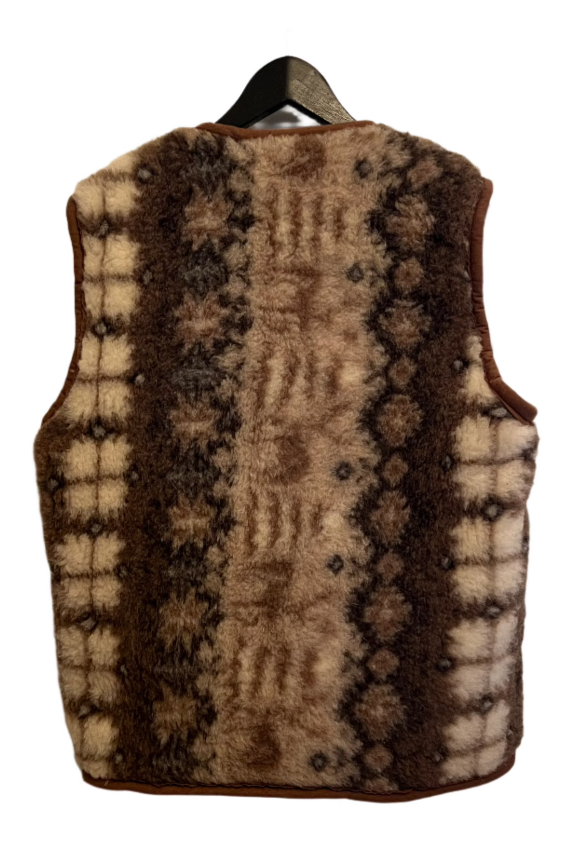 brown thick warm wool vest for hunter, outdoor adventure or indoor relaxation